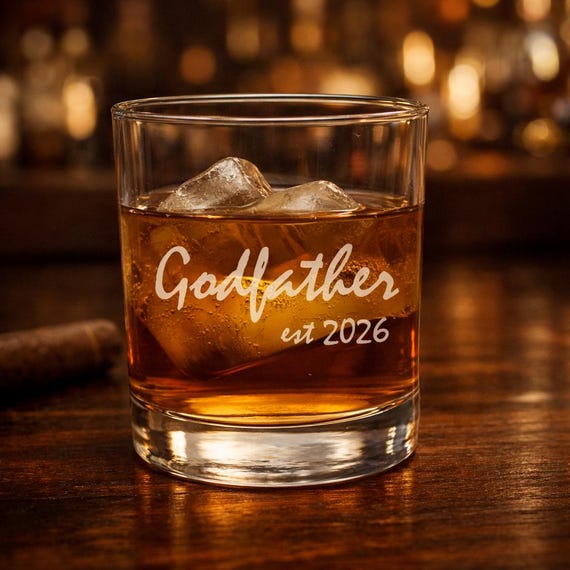 Personalized Godfather Glass, Baptism or Christening Gift