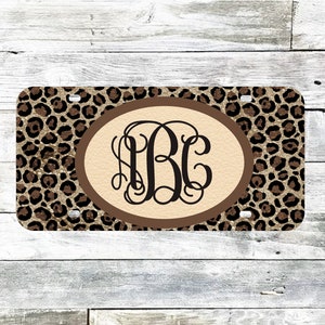 Leopard | Glitter effect | License Plate | Car Tag | Personalized Tag | Monogram Front Plate | Personalized Plate | Aluminum License Plate