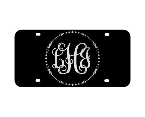 Monogram License Plate , Monogram License Plate, Tag Acrylic License Plate ,Thick, High Quality and Amazing Shine. Fits Standard Car,Truck.