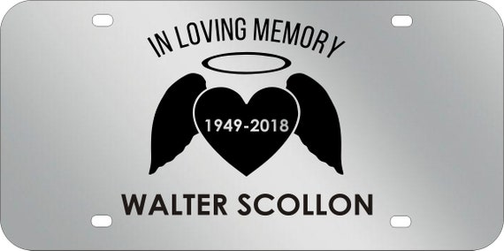 In loving memory license plate, car tag, Mirrored Acrylic License Plate ,Thick, High Quality and Amazing Shine. Fits Standard Car,Truck.