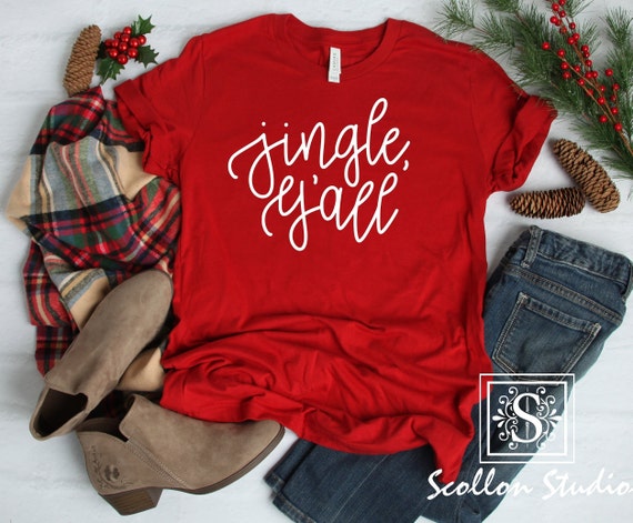 Jingle Ya'll, Christmas T,Shirt, Christmas Tee