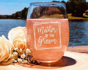 Engraved Mother of the Groom Wine Glass | Wedding Keepsake Gift