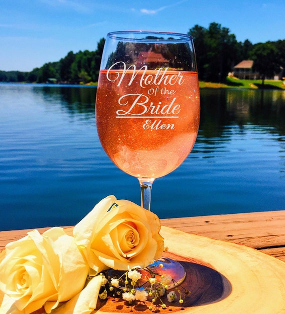 Mother of the Bride Wine Glass | Mother of the Bride Gift | Mother of the Bride keepsake | Wedding Glasses | Engraved Wedding Glasses