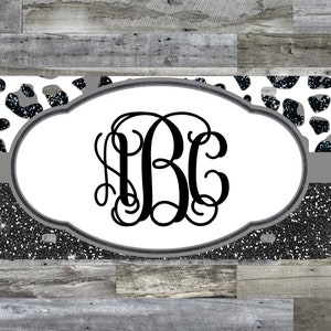 Cheetah | Glitter effect | License Plate | Car Tag | Personalized Tag | Monogram Front Plate | Personalized Plate | Aluminum License Plate