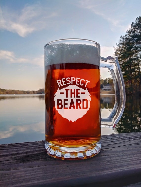 Respect The Beard , Beer Mug, Beer Gift , Beard Gifts , Gifts For Him , Beer Beard Gift , Beer Gift , Boyfriend Gift , Husband Gift