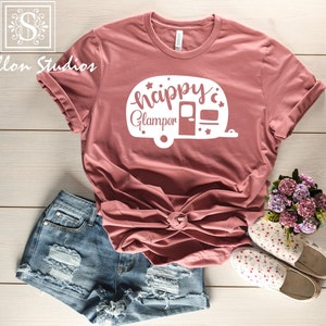 Happy Glamper Shirt: Womens Camping Tee, Nature Top image 1