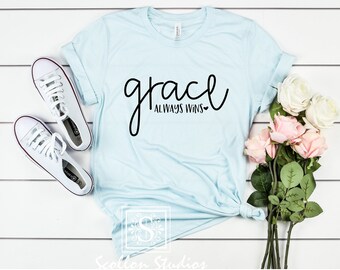 Grace Always Wins T-Shirt, Christian Scripture Tee
