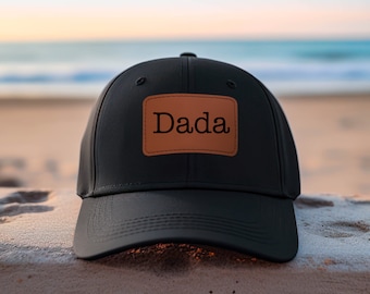 Engraved Leather Patch Hat | Personalized Gift for Dad