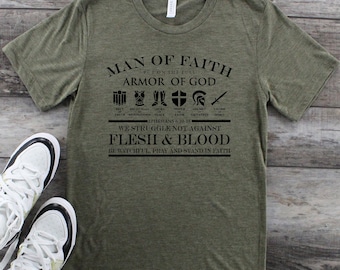 Camiseta Armadura de Dios / Camiseta Cristiana Hombre de Fe