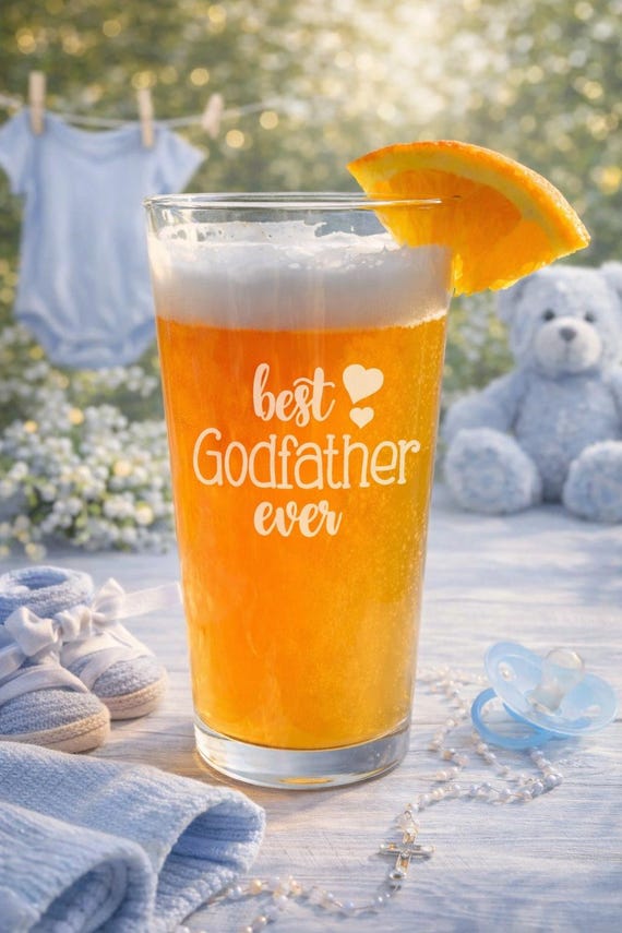 Best Godfather Ever Personalized Pint Glass Gift