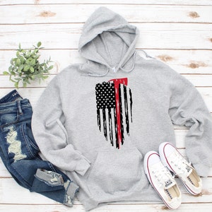 Distressed Firefighter Flag,  Firefighter Shirt, Firefighter Hoodie , Unisex Sized , Firefighter Gift