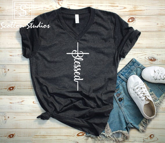 Blessed Cross T,shirt, Faith , Christian Shirt, Faith Shirt, Vertical Cross, Cross, Jesus Cross, Religious Shirt Church, Love,Grace, Faith