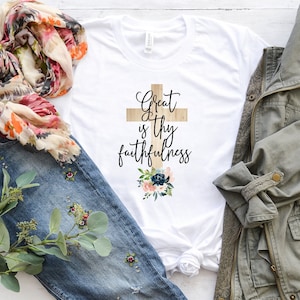 Great is thy faithfulness Shirt | Unisex Sized | Inspirational Shirt | Bible Verse Shirt | Christian Apparel | Free shipping
