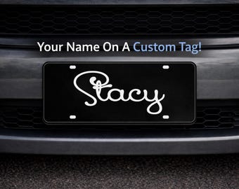 Personalized Mirrored Acrylic Car Tag, Custom License Plate