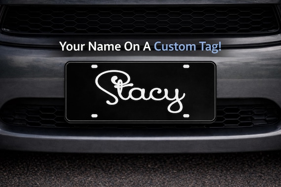 Personalized Mirrored Acrylic Car Tag, Custom License Plate