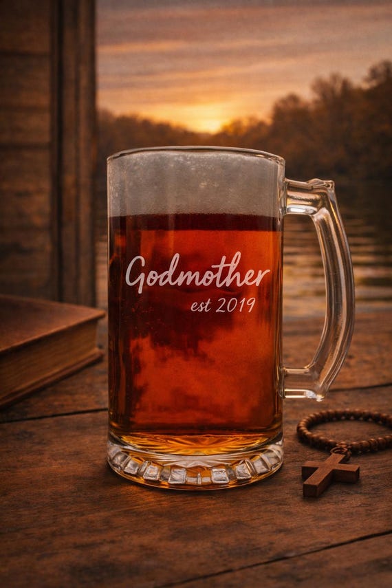 Personalized Godmother Beer Mug Est Year Gift