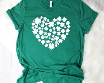Shamrock Heart St. Patrick's Day Shirt | Lucky Clover Tee