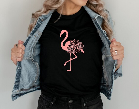Flamingo Shirt | Flamingo Mandala T-shirt | Floral Flamingo | Flamingo Flower Shirt | Pretty Flamingo Shirt |  Free Shipping | Unisex Sized
