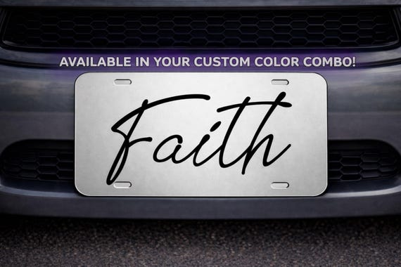 Faith Mirrored Acrylic License Plate, Christian Car Tag