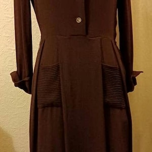 1940s Brown Crepe Dress