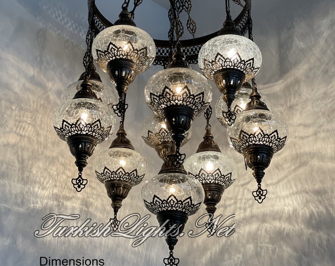 11 (L) Globe Turkish Lamp,Ottoman Lamp, Morocco Lamp, Mosaic Hanging Ceiling Lamp,Pendant Light,Fixture,ChandelierFREESHIPPING, 45"