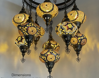 11 (L) Globe Turkish Lamp Morocco Lantern Lamp Mosaic Hanging Ceiling Lamp Pendant Light Fixture Chandelier Lighting FREESHIPPING, 45"
