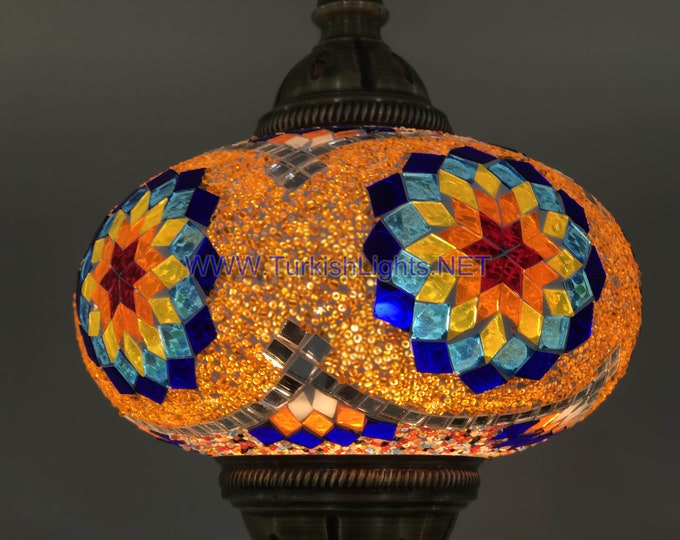 Turkish Handmade Mosaic  Hanging Lamp - Extra Large Globe (No5 globe)