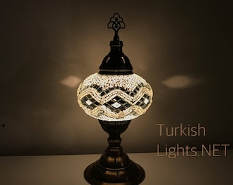 Turkish Mosaic Table Lamp,  Large Globe