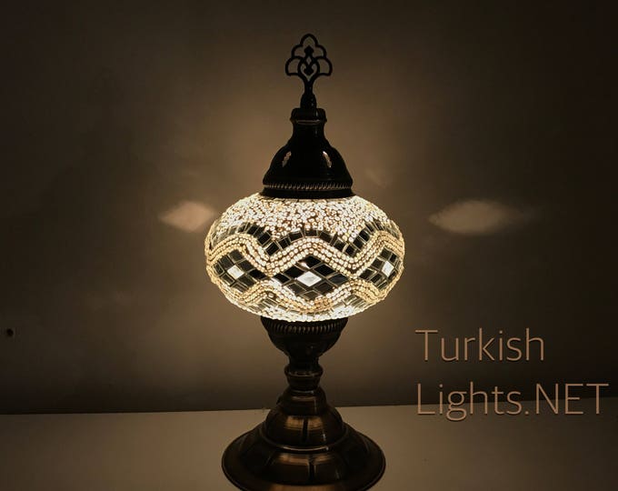 Turkish Mosaic Table Lamp,  Large Globe