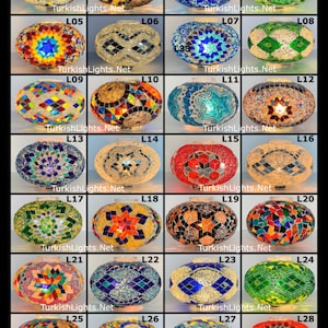 Large, Replacement Turkish Mosaic Lamp Globe, Large Size (NO3) Replacement Globes, 17x12 cm or 7&quot;x5&quot;
