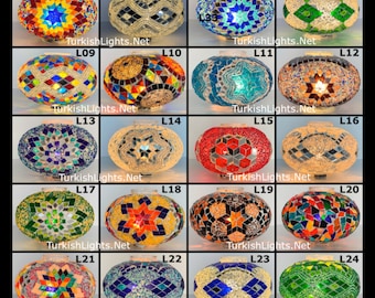 Large, Replacement Turkish Mosaic Lamp Globe, Large Size (NO3) Replacement Globes, 17x12 cm or 7"x5"