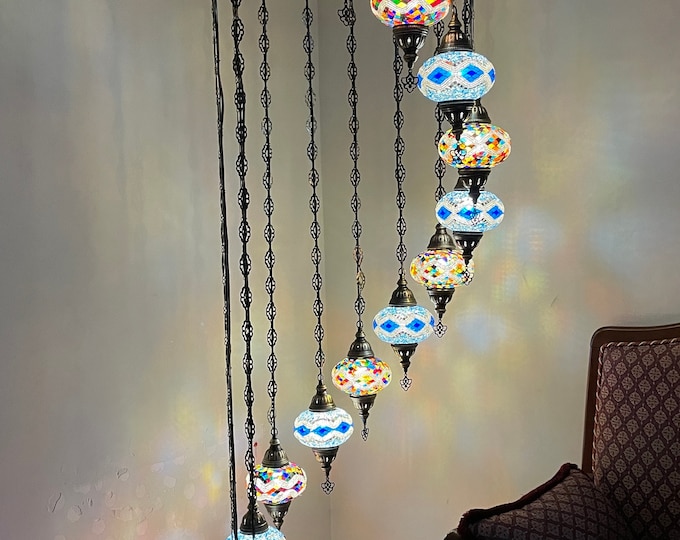 15 (L) Globe Turkish Lamp Morocco Lamp Turkish Chandelier Mosaic Ceiling Lantern  Pendant Light Fixture  Chandelier H15-36 FREE SHIPPING