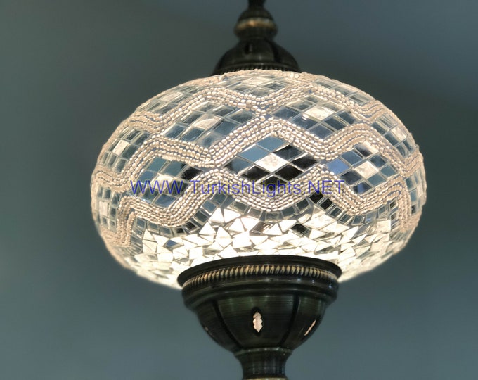 Turkish Handmade Mosaic  Hanging Lamp - Extra Large Globe (No5 globe)