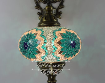 Turkish  Mosaic Single  Wall Sconce, With Extra Large Globe