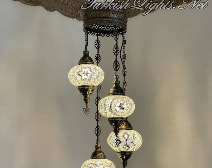 4 (L) Globe Turkish Lamp Morocco Lamp Turkish Chandelier Mosaic Lamp Ceiling Lantern  Pendant Fixture  Chandelier H04-31 FREE SHIPPING