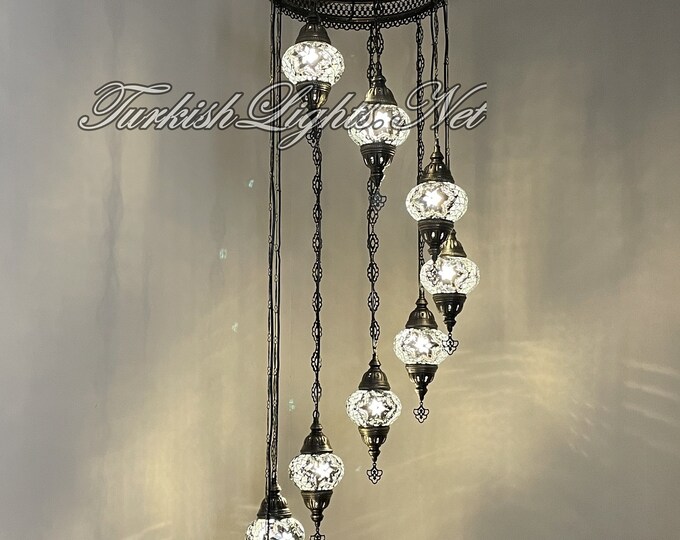 9 (M) Globe Turkish Lamp Morocco Lamp Turkish Chandelier Mosaic Lamp Ceiling Lantern  Pendant Fixture  Chandelier H09-26 FREE SHIPPING