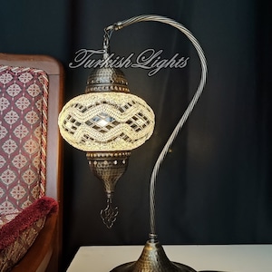 Turkish Morocco Lamp Table Lamp WHİTE Color 7 to Choose