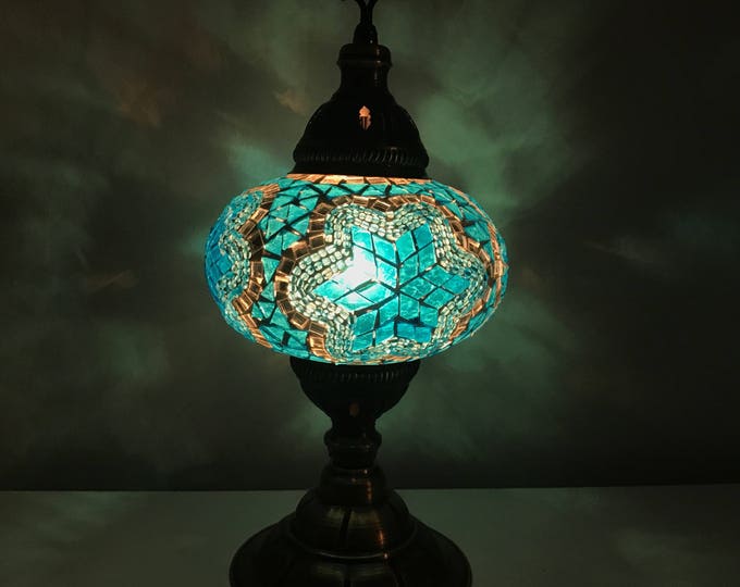 Turkish Mosaic Table Lamp,  Large Globe