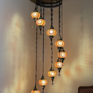 9 (M) Globe Turkish Lamp Morocco Lamp Turkish Chandelier Mosaic Lamp Ceiling Lantern  Pendant Fixture  Chandelier H09-24 FREE SHIPPING