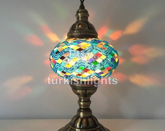 Turkish Mosaic Table Lamp,  Large Globe