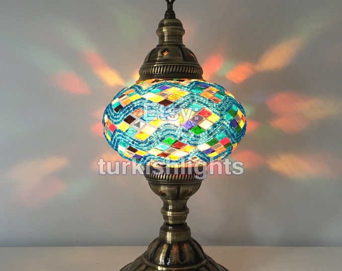 Turkish Mosaic Table Lamp,  Large Globe