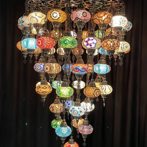 57 (L) Globe Turkish Lamp Morocco Lamp Mosaic Hanging Ceiling Lamp Pendant Light Fixture Turkish Chandelier FREE SHIPPING