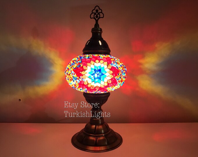 Turkish Mosaic Table Lamp,  Large Globe