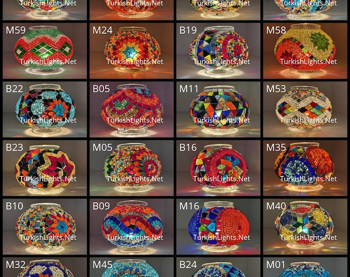 Medium Replacement Turkish Mosaic Globes – Handmade Mosaic Glass for Chandeliers & Lamps