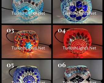 Set Of 4 Turkish Mosaic Candle Holders,ID: 139