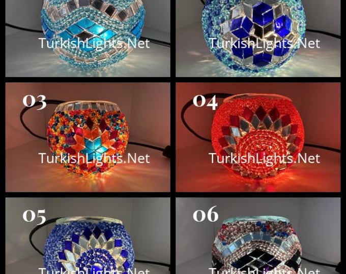 Set Of 4 Turkish Mosaic Candle Holders,ID: 139