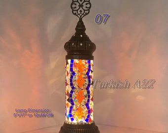 Turkish Mosaic  Cylinder Table Lamp , Cylinder Turkish Lights