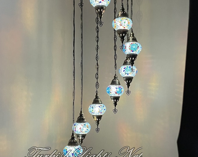 9 (M) Globe Turkish Lamp Morocco Lamp Turkish Chandelier Mosaic Lamp Ceiling Lantern  Pendant Fixture  Chandelier H09-27 FREE SHIPPING