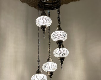 5 (L) Globe Turkish Lamp Morocco Lamp Turkish Chandelier Mosaic Lamp Ceiling Lantern  Pendant Fixture  Chandelier H05-30 FREE SHIPPING
