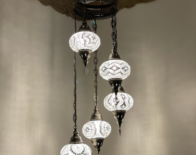 5 (L) Globe Turkish Lamp Morocco Lamp Turkish Chandelier Mosaic Lamp Ceiling Lantern  Pendant Fixture  Chandelier H05-30 FREE SHIPPING
